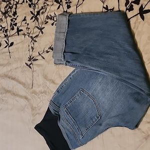 Maternity, capri distressed, jeans- Size 12